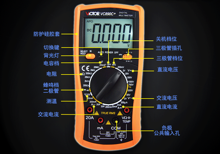 使用萬能表測量保險絲電壓、電流、電阻